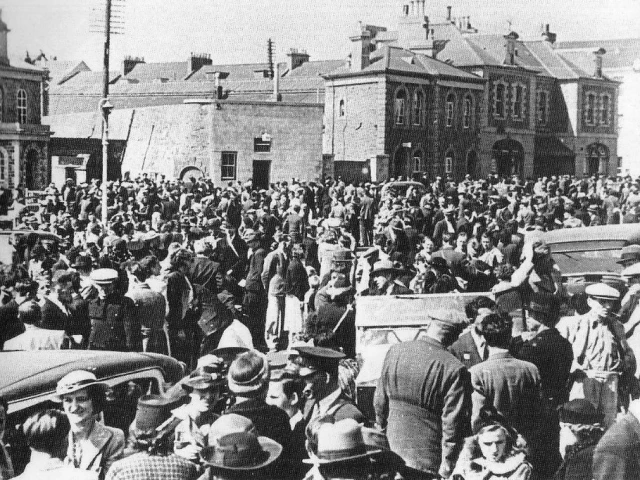 June 1940 Queuing for evacuation St Helier Harbour